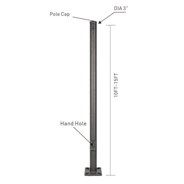 10 and 15ft round pole